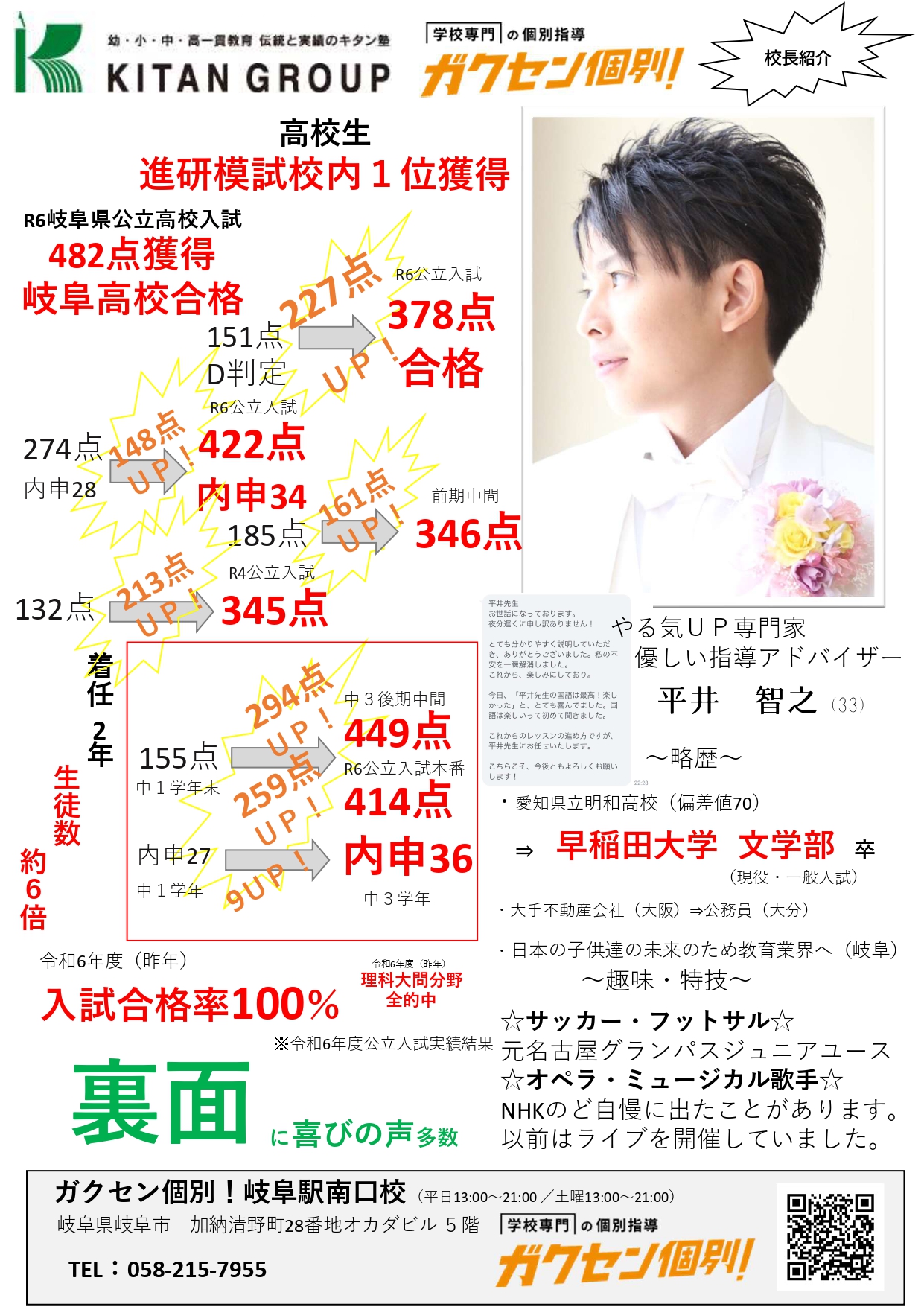 ガクセン個別岐阜駅南口校 教室長・講師紹介